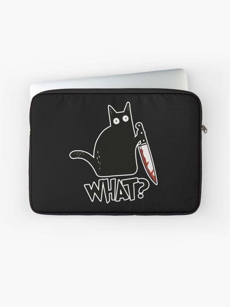 Cat What? Murderous Black Cat With Knife Gift Premium T-Shirt Sticker for  Sale by ZeLittleFamily