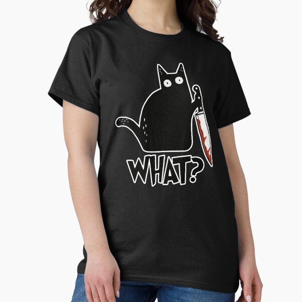 Item preview,  Cat What? Murderous Black Cat With Knife Gift Premium designed and sold by ZeLittleFamily.