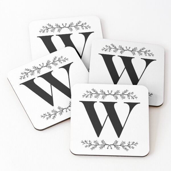 Item preview, Bold W initial between Pine Branches designed and sold by Kari Nichols.