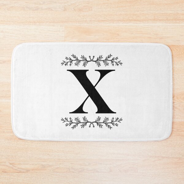 Item preview, Bold X initial between Pine Branches designed and sold by Kari Nichols.