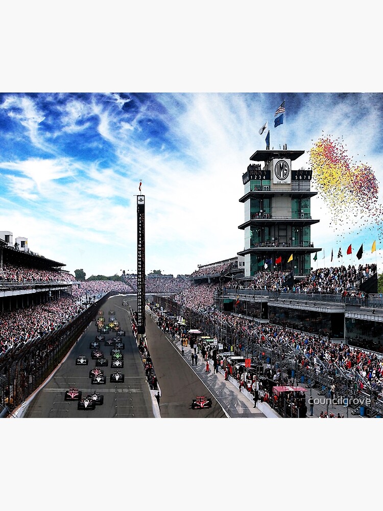"Indianapolis 500 Start collage "Back home again in Indiana"" Metal