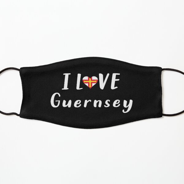 I love Guernsey - Gift for Guernsey - Black Kids Mask