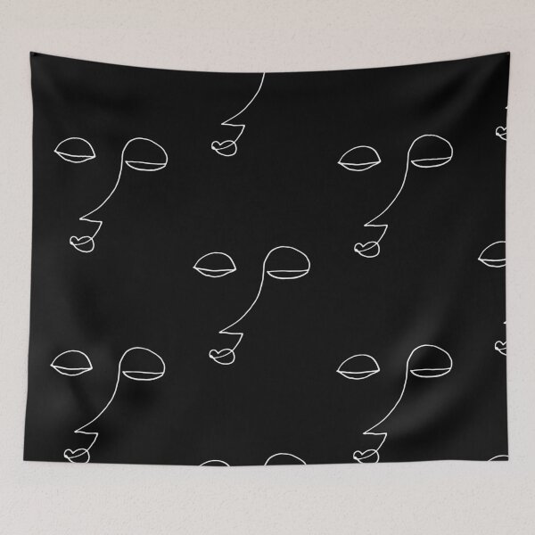 Item preview, White Modern Abstract Minimal Line Art Face designed and sold by Kristen Lucero.