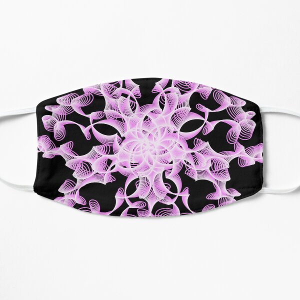 Abstract Flower in Lilac and Black Flat Mask