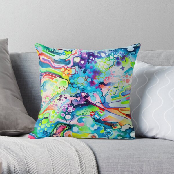 Parts of Reality Were Missing, But Which Parts? - Watercolor Painting Throw Pillow