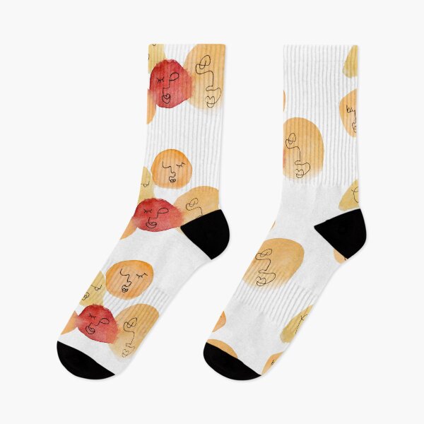 Item preview, Sunset Watercolor Abstract Line Art Face  designed and sold by Kristen Lucero.