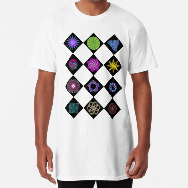 Beautiful colorful geometric rhombus shapes Long T-Shirt