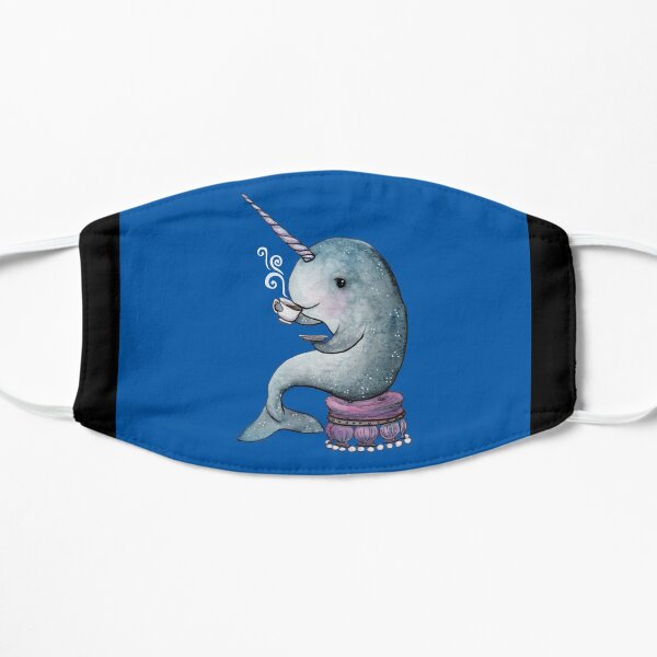 Narwhal Teatime on Blue Mask