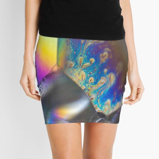 macro bubbles photo rainbow Mini Skirt