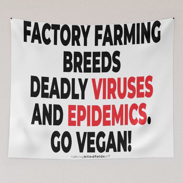Item preview, vegan to prevent pandemics like coronavirus / covid-19 (102 v2) designed and sold by blindfoldsoff.