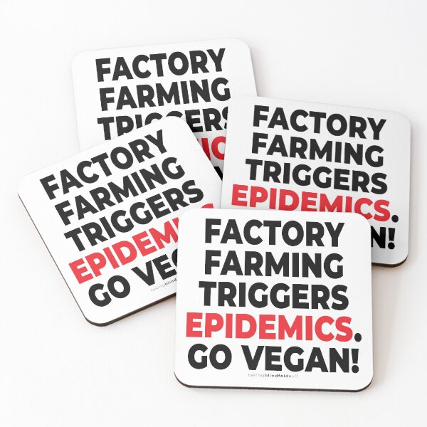 Item preview, Factory farming triggers epidemics. - vegan to prevent pandemics like coronavirus / covid-19 (103 v2) designed and sold by blindfoldsoff.