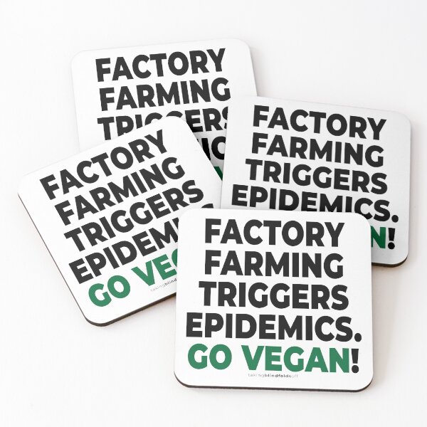 Item preview, Factory farming triggers epidemics. - vegan to prevent pandemics like coronavirus / covid-19 (104 v2) designed and sold by blindfoldsoff.