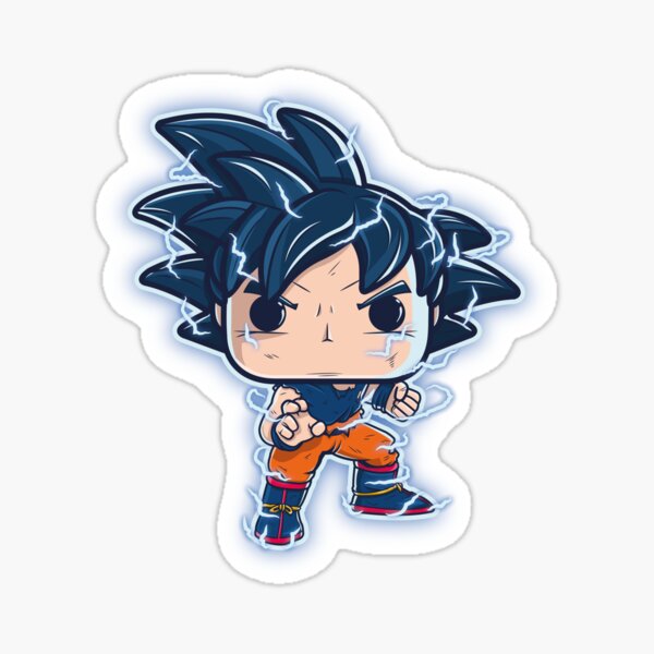 Goku estilo Funko Pop con Ki Pegatina