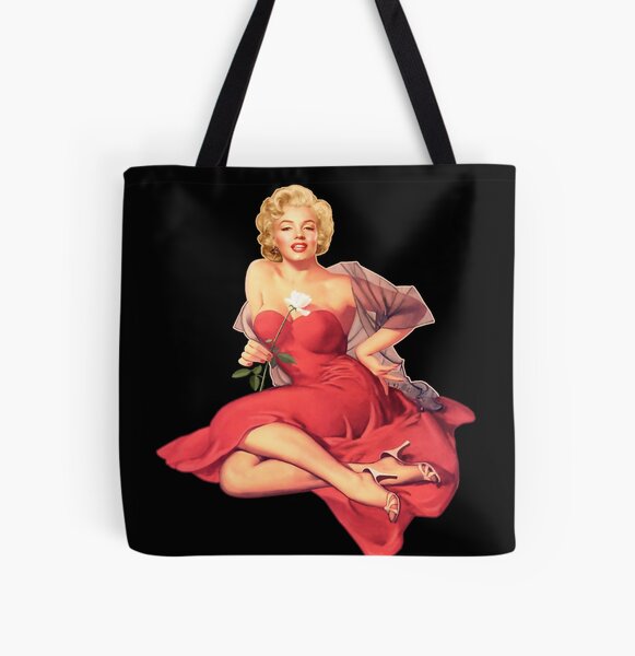 Marilyn Monroe Purse MM Hand Bag Beige Color Scarlet Red Inside