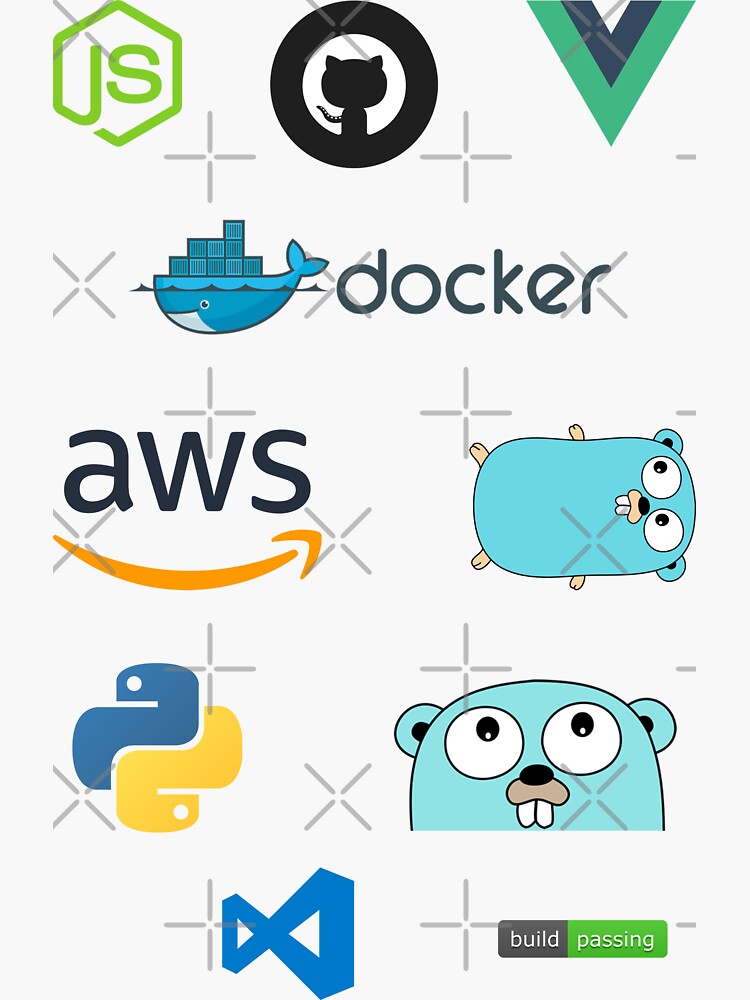 full stack dev stickers by leesander