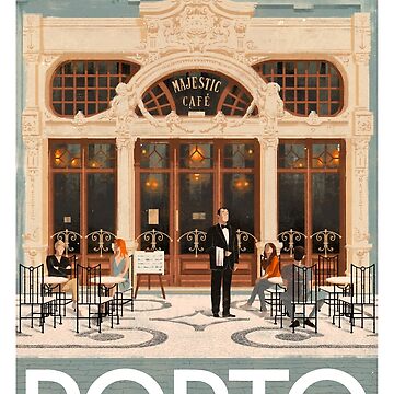 Artwork thumbnail, Travel Posters - Porto Portugal Majestic Café by ruiricardo