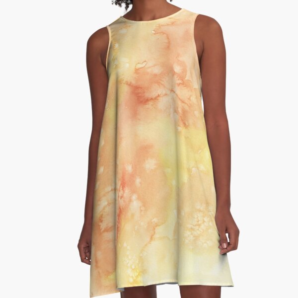 Sunset Watercolor Wash A-Line Dress