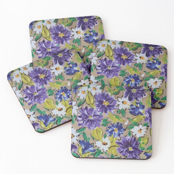 Item preview, Brushy Purple Flowers designed and sold by Leslie Rogers Todder.