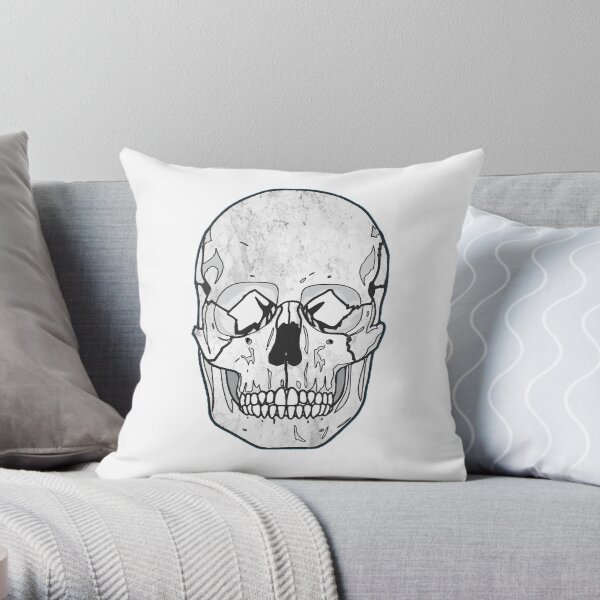 Skull Marble Graphic Art Throw Pillow