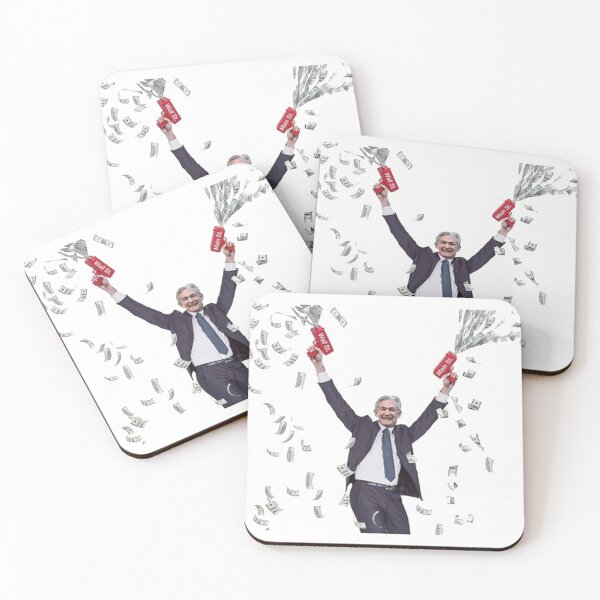 Jerome Powell Money Printer Coasters (Set of 4)