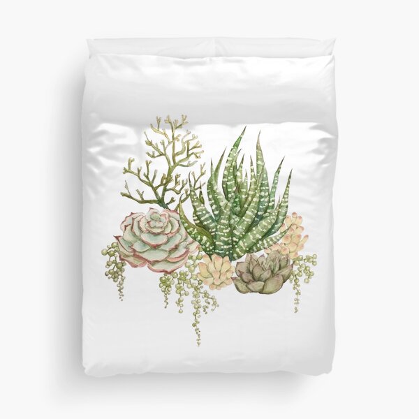 Succulent Bouquet Duvet Cover