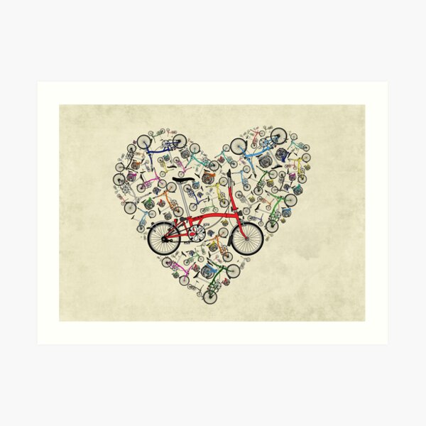 I Love Brompton Bikes Art Print