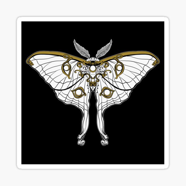 art nouveau luna moth Sticker