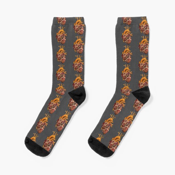 Blood Orange Heart Socks