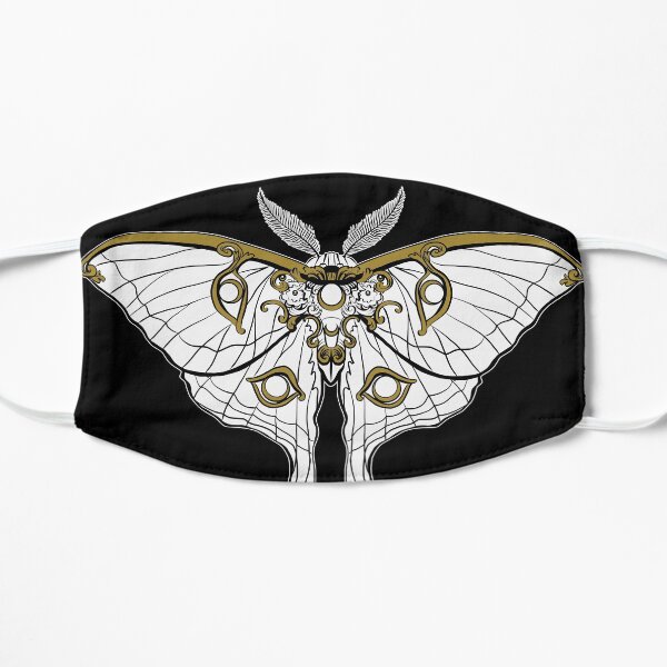 art nouveau luna moth Flat Mask