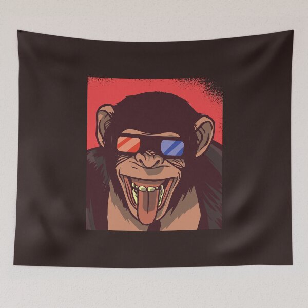 Item preview, cool monkey, chimpanzee, 3D glasses designed and sold by DerSenat.