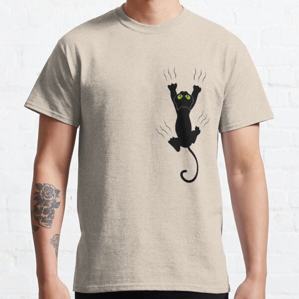 Black Cat Holding On Classic T-Shirt