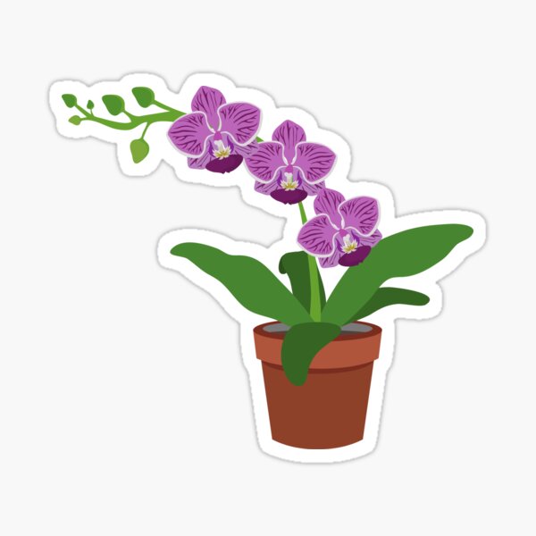 Item preview, Purple Orchid in pot designed and sold by Pinnypin.
