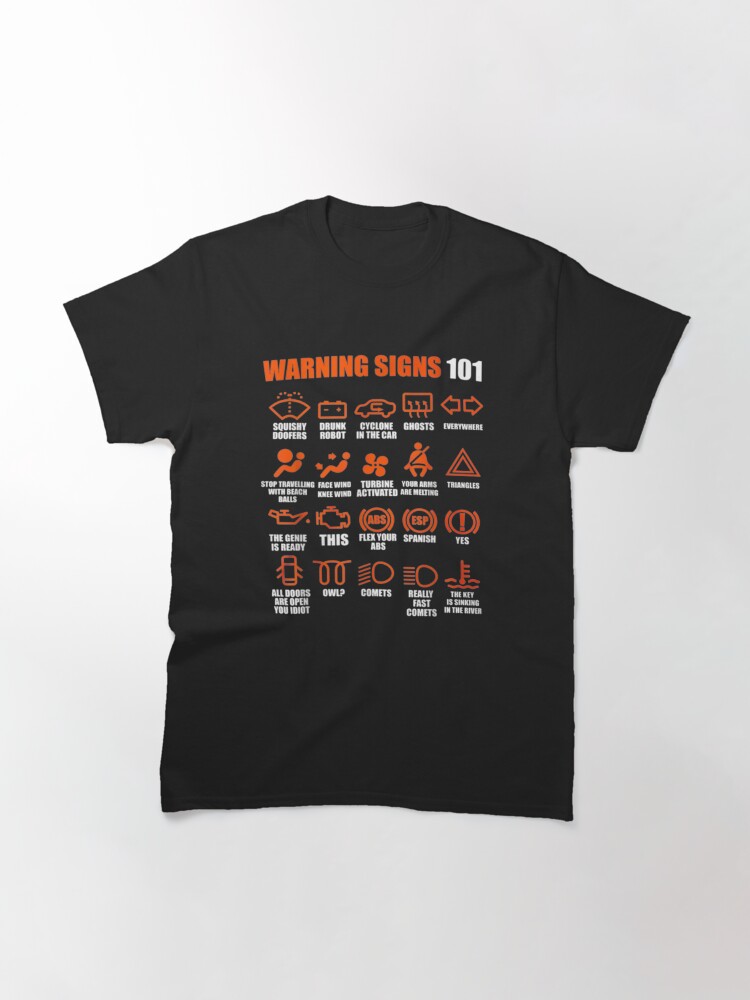 warning signs 101 t shirt