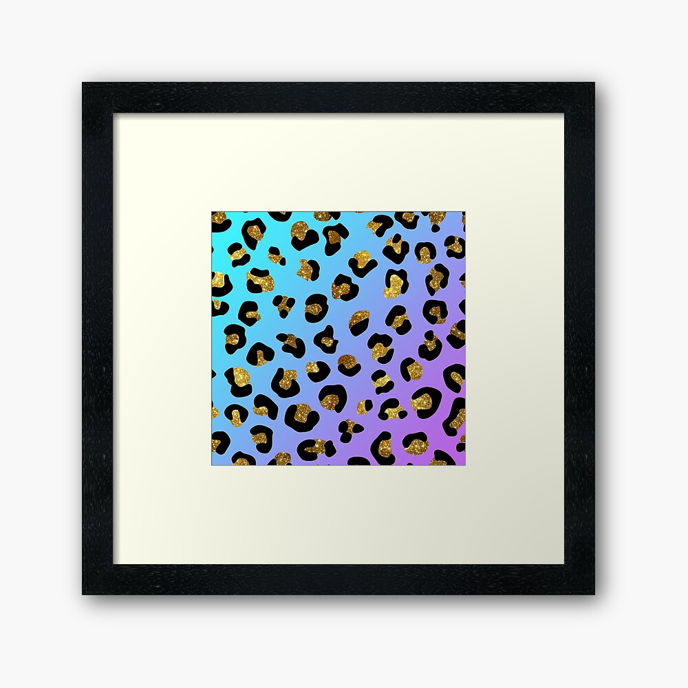 Cute cheetah print gift blue animal print background design  Art Board  Print for Sale by tiffanator606