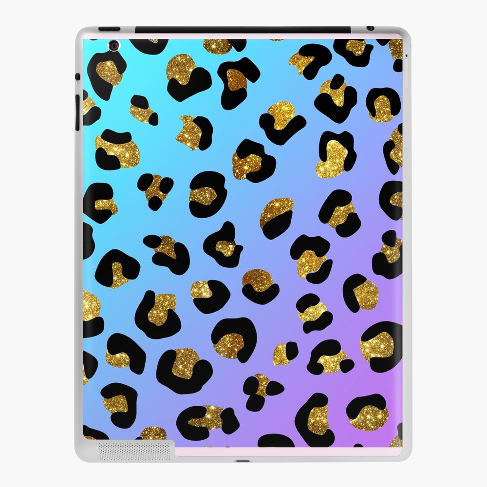 Cute cheetah print gift blue animal print background design | iPad Case &  Skin