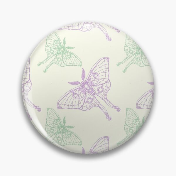 Art Nouveau Moth pastel pattern Pin