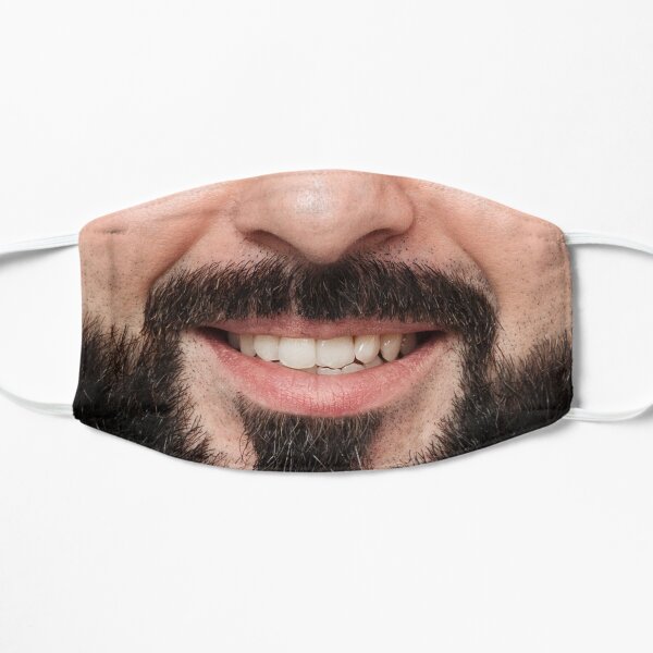 funny mask smiling beard male mask Flat Mask