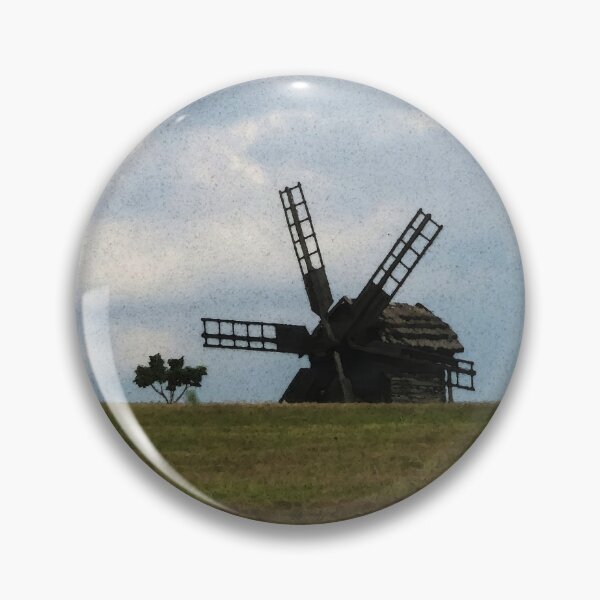 Item preview, Ukraine Ancient Wooden Windmill on Meadow designed and sold by r-silver.