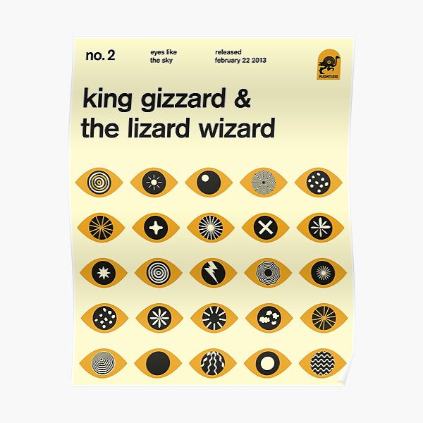 King Gizzard and the Lizard Wizard 1 Inch Pinback Button Eyes like the Sky