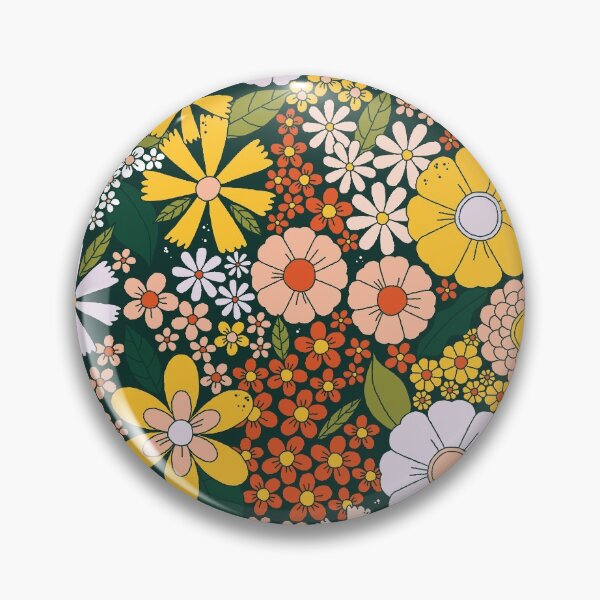 Item preview, retro 70s green flower pattern designed and sold by SockSandwich.