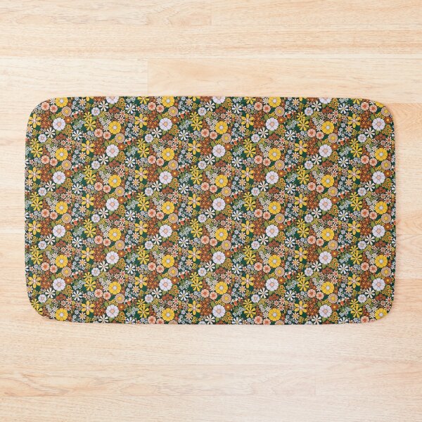 Item preview, retro 70s green flower pattern designed and sold by SockSandwich.