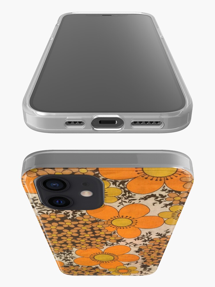 Alternate view of 60s 70s orange floral pattern iPhone Case & Cover