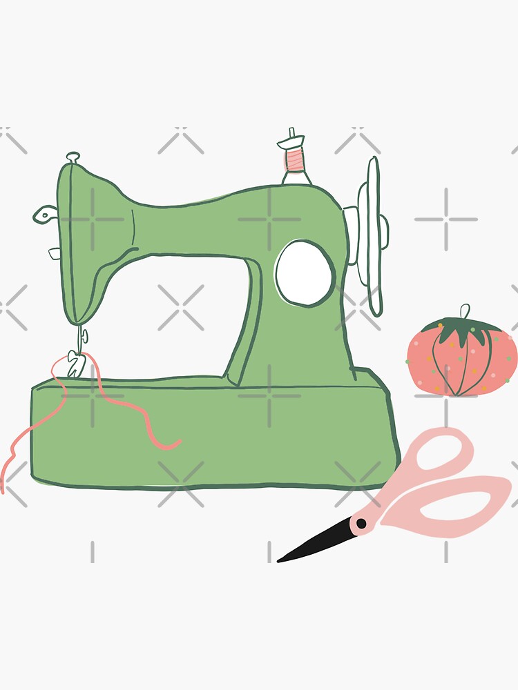 Cute sewing machine Sticker for Sale by Lindsey Fletcher