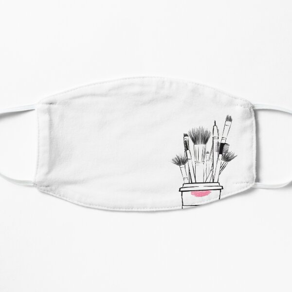 Makeup brush set and coffee cup fashion illustration Mask