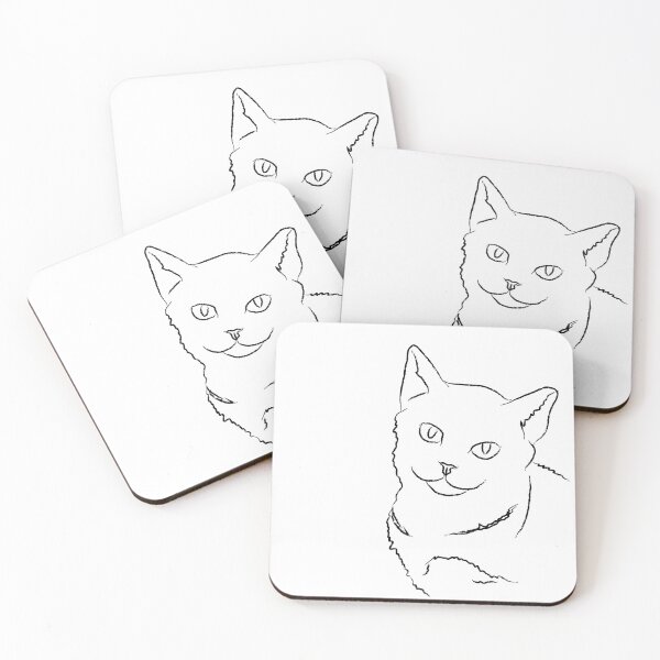 Item preview, Black and White Cat Line Art 1 designed and sold by MinimalStudio.