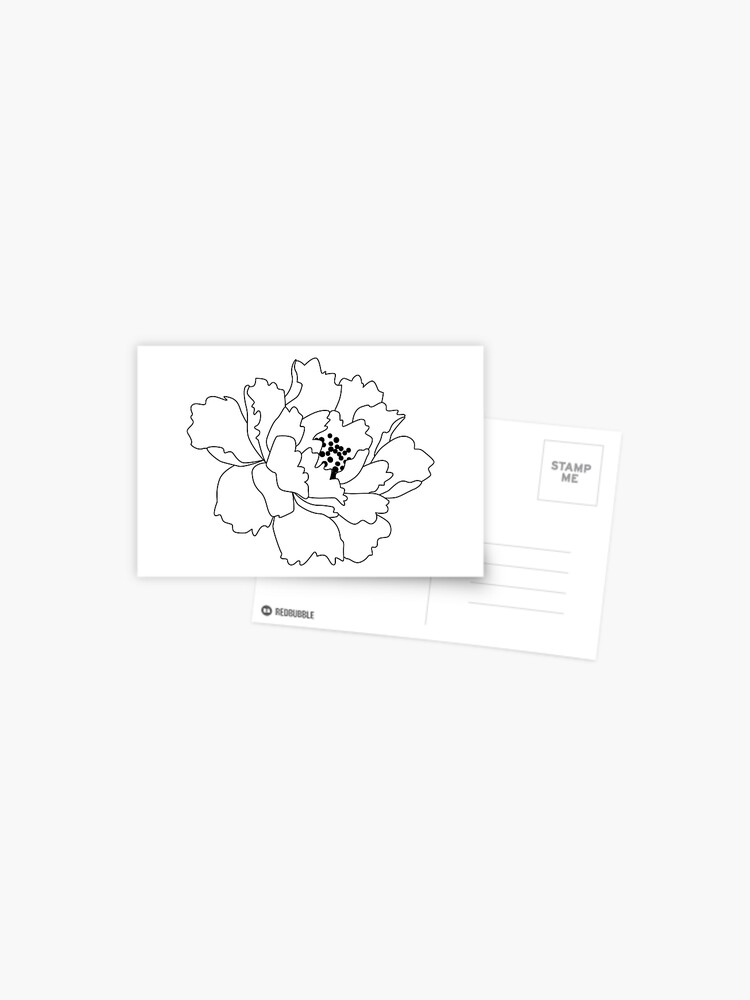 Postal «Flor de peonía japonesa blanca» de paper-kawaii | Redbubble