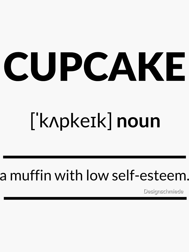 "Cupcake Definition Dictionary Collection" Sticker by Designschmiede