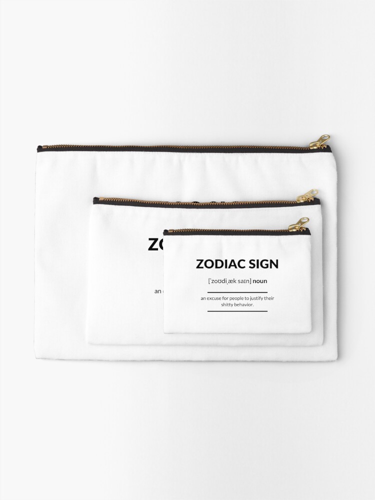 Thumbnail 2 of 4, Zipper Pouch, Zodiac Sign Definition | Dictionary Collection designed and sold by Designschmiede.