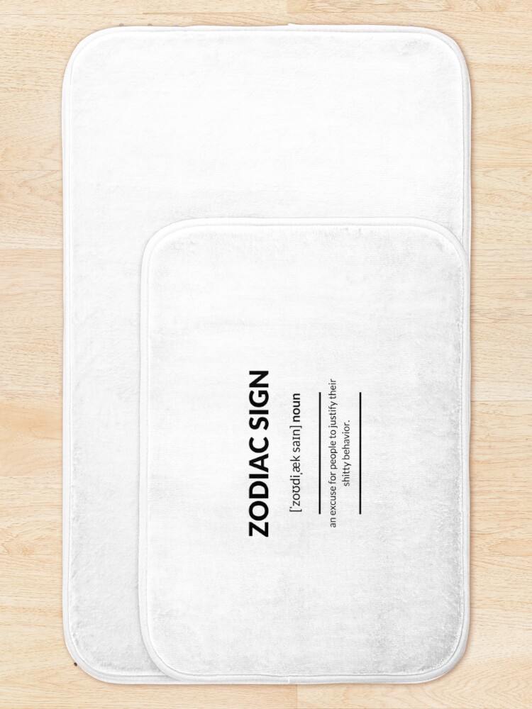 Thumbnail 5 of 6, Bath Mat, Zodiac Sign Definition | Dictionary Collection designed and sold by Designschmiede.