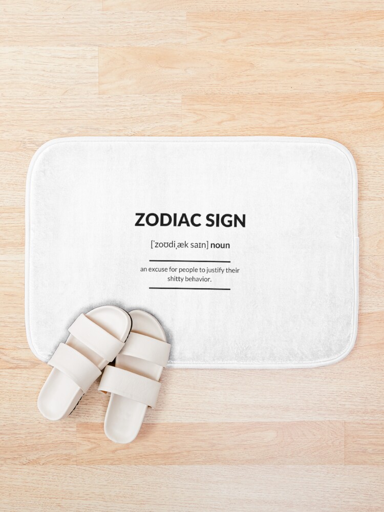 Thumbnail 1 of 6, Bath Mat, Zodiac Sign Definition | Dictionary Collection designed and sold by Designschmiede.